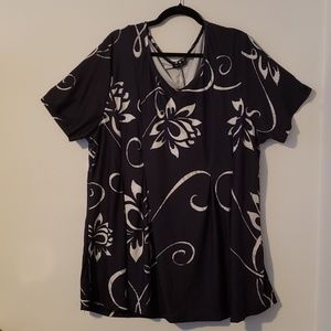 Lily black/white tunic 4X